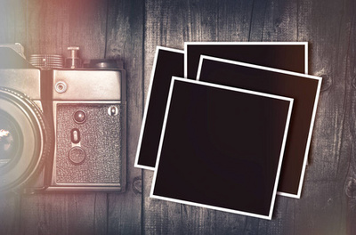 復(fù)古照相機(jī)、 老照片、 信件和筆配書(shū)